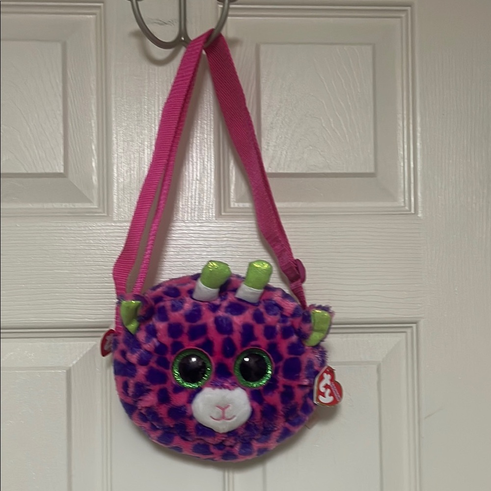 Ty Plush Animal Bag with Pink and Purple Spots